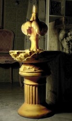 Casa Padrino Fontaine de Jardin Baroque Beige H. 93 cm - Fontaine Déco de Jardin et Terrasse en Pierre de Style Baroque - Accessoires de Décoration Jardin & Terrasse Baroque & Art Nouveau