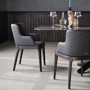 Casa Padrino Conjunto de 8 Sillas de Comedor de Lujo Azul / Marrón - Muebles de Comedor y Restaurante de Lujo - Calidad de Lujo - Hecho en Italia