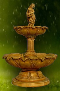 Casa Padrino Fuente Art Nouveau Beige Antiguo Ø 145 x A. 215 cm - Magnífica Fuente de Jardín - Fuente de Decoración de Jardín - Accesorios de Decoración de Jardín Barroco y Art Nouveau