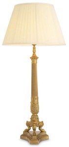 Luxus Barock Tischleuchte Schreibtischleuchte Vintage Messing Creme Luxury Baroque Table Lamp Desk Lamp Vintage Brass Cream