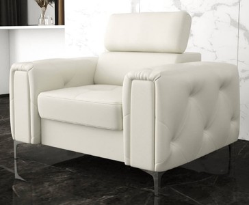 Casa Padrino living room armchair 110 x 100 x H. 78-99 cm - Various Colors - Modern armchair with adjustable headrest - Modern living room furniture