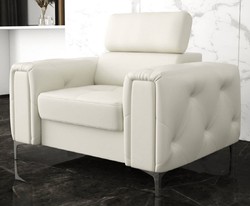 Casa Padrino fauteuil de salon 110 x 100 x H. 78-99 cm - Divers Coloris - Fauteuil moderne avec appui-tête réglable - Mobilier de salon moderne