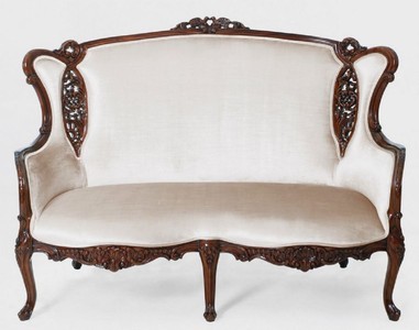 Casa Padrino luxury baroque sofa white / brown - Magnificent living room baroque style sofa - Baroque Living Room & Hotel Furniture - Noble & Magnificent