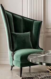 Casa Padrino Luxury Art Deco Armchair Right Green / Black - Art Deco Living Room & Hotel Armchairs - Art Deco Living Room & Hotel Furniture - Luxury Collection
