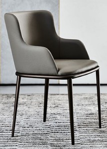 Casa Padrino conjunto de 8 sillas de comedor de lujo gris / negro - Muebles de Comedor y Restaurante de Lujo - Calidad de Lujo - Made in Italy