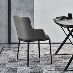Casa Padrino conjunto de 8 sillas de comedor de lujo gris / negro - Muebles de Comedor y Restaurante de Lujo - Calidad de Lujo - Made in Italy