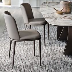 Casa Padrino conjunto de 8 sillas de comedor de lujo gris / negro - Muebles de Comedor y Restaurante de Lujo - Calidad de Lujo - Made in Italy