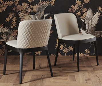 Casa Padrino conjunto de 8 sillas de comedor de lujo crema / negro - 6 Sillas de Comedor sin Reposabrazos y 2 Sillas de Comedor con Reposabrazos - Muebles de comedor de lujo - Hecho en Italia