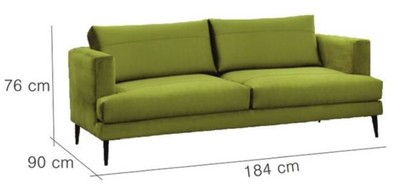 Casa Padrino Luxus Samt Sofa 184 x 90 x H. 76 cm - Verschiedene Farben - Modernes Wohnzimmer Sofa - Moderne Wohnzimmer Möbel