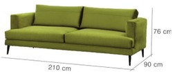 Casa Padrino luxury velvet sofa 210 x 90 x H. 76 cm - Different Colors - Modern living room sofa - Modern living room furniture