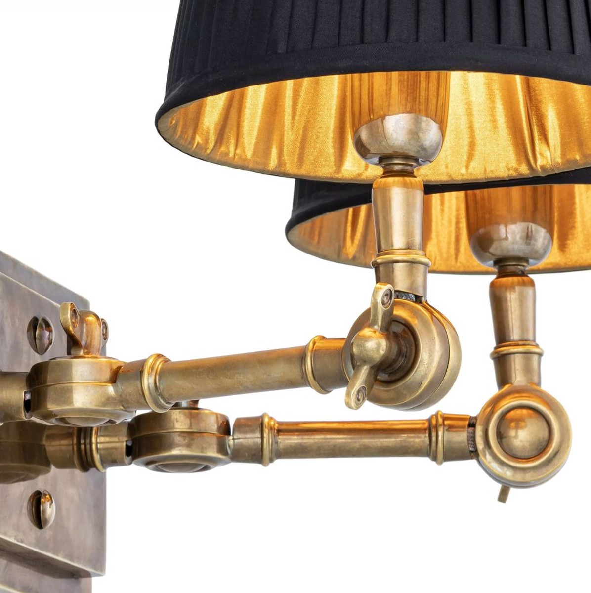 Luxus Doppel Wandleuchte mit Schwenkarmen Luxury Double Wall Lamp with Swivel Arms