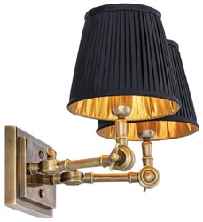 Luxus Doppel Wandleuchte mit Schwenkarmen Luxury Double Wall Lamp with Swivel Arms
