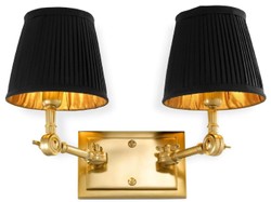 Casa Padrino applique murale double de luxe or / noir 33 x 25 x H. 25 cm - Applique noble avec bras pivotants - Qualité de Luxe