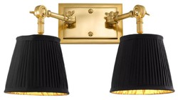 Casa Padrino applique murale double de luxe or / noir 33 x 25 x H. 25 cm - Applique noble avec bras pivotants - Qualité de Luxe