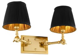 Casa Padrino applique murale double de luxe or / noir 33 x 25 x H. 25 cm - Applique noble avec bras pivotants - Qualité de Luxe