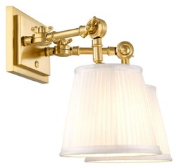 Casa Padrino applique murale double de luxe or / blanc 33 x 25 x H. 25 cm - Applique noble avec bras pivotants - Qualité de Luxe