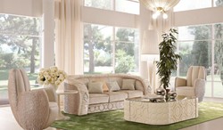 Luxus Designer Wohnzimmer Hotel Sofa Beige Silber Luxury Designer Living Room Hotel Sofa Beige Silver