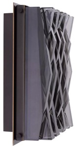 Casa Padrino Luxus Wandleuchte Bronzefarben / Grau 24 x 9 x H. 24 cm - Elegante Metall Wandlampe mit Glas Lampenschirm - Luxus Leuchten