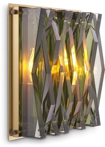 Casa Padrino lámpara de pared de lujo latón antiguo / verde 24 x 9 x A. 24 cm - Elegante aplique de metal con pantalla de vidrio - Lámparas de Lujo