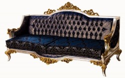 Luxus Barock Wohnzimmer Sofa Royalblau Schwarz Silber Gold Luxury Baroque Living Room Sofa Royal Blue Black Silver Gold