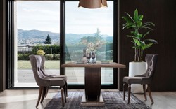 Casa Padrino tavolo da pranzo di lusso marrone 220 x 103 x A. 76 cm - Tavolo da cucina moderno in legno massello - Mobile da pranzo di lusso in legno massello