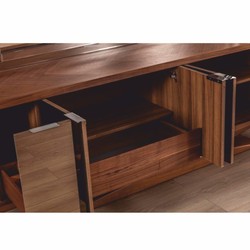 Casa Padrino luxury sideboard with mirror brown - Mirrored solid wood cabinet with wall mirror - Luxury solid wood furniture Casa Padrino luxury sideboard with mirror brown - Mirrored solid wood cabinet with wall mirror - Luxury solid wood furniture