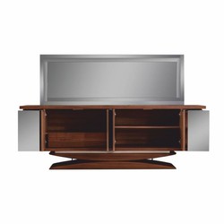 Casa Padrino luxury sideboard with mirror brown - Mirrored solid wood cabinet with wall mirror - Luxury solid wood furniture Casa Padrino luxury sideboard with mirror brown - Mirrored solid wood cabinet with wall mirror - Luxury solid wood furniture