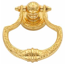 Casa Padrino heurtoir de porte baroque de luxe or 11 x H. 14 cm - Heurtoir de porte en laiton avec placage à l'or 24 carats - Accessoires de maison baroque