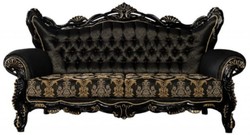 Casa Padrino canapé baroque de luxe noir / or - Magnifique canapé de salon avec motif élégant - Meuble de salon baroque