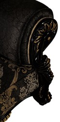 Casa Padrino canapé baroque de luxe noir / or - Magnifique canapé de salon avec motif élégant - Meuble de salon baroque