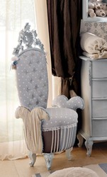 Casa Padrino poltrona per bambini barocco di lusso grigio / multicolore / azzurro - Magnifica poltrona per camerette in stile barocco - Mobili per camerette in stile barocco - Fatto in Italy
