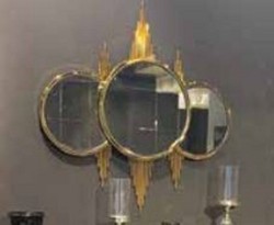 Casa Padrino miroir mural de luxe or 104 x 6 x H. 106 cm - Miroir de salon moderne avec cadre en métal - Miroir de chambre - Miroir d'armoire - Collection de Luxe