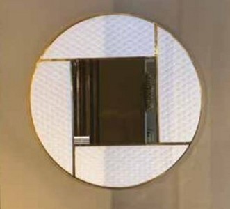 Casa Padrino luxury wall mirror white / gold 120 x 3 x H. 120 cm - Round living room mirror with metal frame - Bedroom mirror - Wardrobe mirror - Luxury Collection