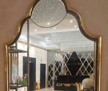 Casa Padrino specchio da parete Art Deco di lusso oro 53 x 3 x A. 98 cm - Specchio da soggiorno elegante con cornice in metallo - Specchio da camera da letto - Specchio da armadio