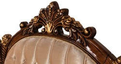 Casa Padrino poltrona da soggiorno barocco di lusso beige / marrone / oro - Magnifico poltrona con motivo elegante - Mobili da soggiorno barocchi fatto a mano
