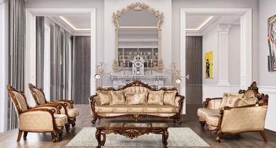 Casa Padrino Luxus Barock Couchtisch Braun / Gold - Massivholz Wohnzimmertisch im Barockstil - Barock Wohnzimmer Möbel - Edel & Prunkvoll