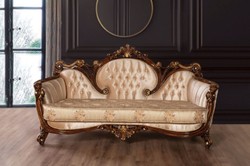 Luxus Barock Wohnzimmer Sofa Beige Braun Gold Luxury Baroque Living Room Sofa Beige Brown Gold