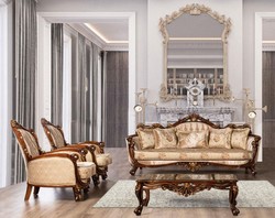 Luxus Barock Wohnzimmer Sofa Beige Braun Gold Luxury Baroque Living Room Sofa Beige Brown Gold