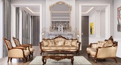 Luxus Barock Wohnzimmer Sofa Beige Braun Gold Luxury Baroque Living Room Sofa Beige Brown Gold