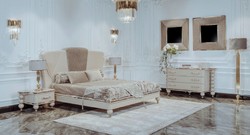 Luxus Art Deco Schlafzimmer Möbel Set Doppelbett und 2 Nachttische Luxury Art Deco Bedroom Furniture Set Double Bed and 2 Bedside Tables