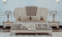 Luxus Art Deco Schlafzimmer Möbel Set Doppelbett und 2 Nachttische Luxury Art Deco Bedroom Furniture Set Double Bed and 2 Bedside Tables