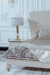 Luxus Art Deco Schlafzimmer Möbel Set Doppelbett und 2 Nachttische Luxury Art Deco Bedroom Furniture Set Double Bed and 2 Bedside Tables