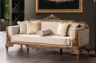 Casa Padrino luxury baroque sofa gray / brown - Magnificent living room sofa in baroque style - Baroque living room furniture - Noble & Magnificent