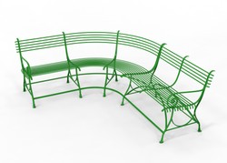 Casa Padrino panca da giardino Art Nouveau 250 x 210 x A. 90 cm - Vari Colori - Panca curva in ferro battuto con piedi a zoccolo di cavallo - Mobili da Giardino e Patio in Ferro Battuto Art Nouveau Casa Padrino panca da giardino Art Nouveau 250 x 210 x A. 90 cm - Vari Colori - Panca curva in ferro battuto con piedi a zoccolo di cavallo - Mobili da Giardino e Patio in Ferro Battuto Art Nouveau
