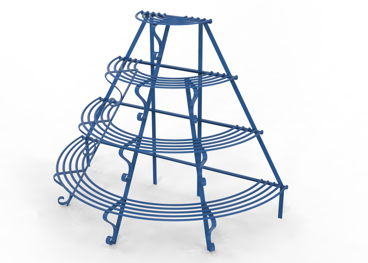 Casa Padrino Jugendstil Blumenetagere 153 x 76 x H. 117 cm - Verschiedene Farben - Halbrunde Blumentreppe - Schmiedeeisen Pflanzen Etagere - Jugendstil Garten & Terrassen Deko Accessoires
