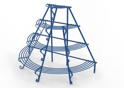 Casa Padrino Jugendstil Blumenetagere 153 x 76 x H. 117 cm - Verschiedene Farben - Halbrunde Blumentreppe - Schmiedeeisen Pflanzen Etagere - Jugendstil Garten & Terrassen Deko Accessoires