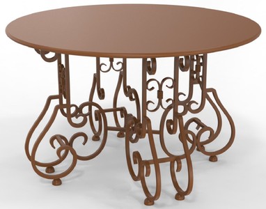 Jugendstil Schmiedeeisen Garten Terrassen Tisch Braun Art Nouveau Wrought Iron Garden Patio Table Brown