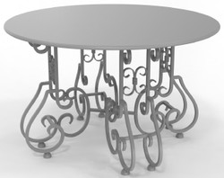 Jugendstil Schmiedeeisen Garten Terrassen Tisch Grau Art Nouveau Wrought Iron Garden Patio Table Gray