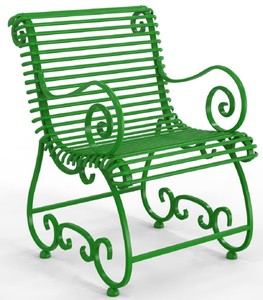 Casa Padrino sedia da giardino Art Nouveau con braccioli 68 x 76 x A. 95,4 cm - Vari Colori - Sedia da giardino e patio in ferro battuto - Mobili da Giardino e Patio Art Nouveau