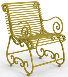 Casa Padrino chaise de jardin Art Nouveau avec accoudoirs 68 x 76 x H. 95,4 cm - Divers Coloris - Chaise de jardin & terrasse en fer forgé - Mobilier de Jardin & Patio Art Nouveau